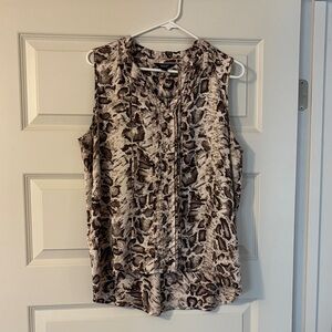 Simply Vera Vera Wang Brown and Cream Sleeveless Blouse
